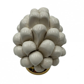 Pigna Bianca con base Oro Zecchino in Ceramica di Caltagirone