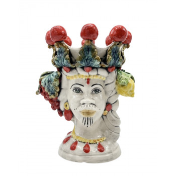 Testa di Moro con frutta in ceramica di Caltagirone - Ceramiche Fabrizio Boria
