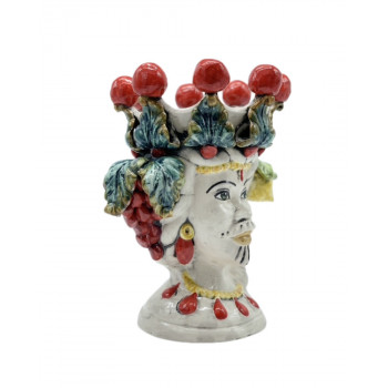 Testa di Moro con frutta in ceramica di Caltagirone - Ceramiche Fabrizio Boria
