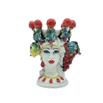 Testa di Moro con frutta in ceramica di Caltagirone - Ceramiche Fabrizio Boria
