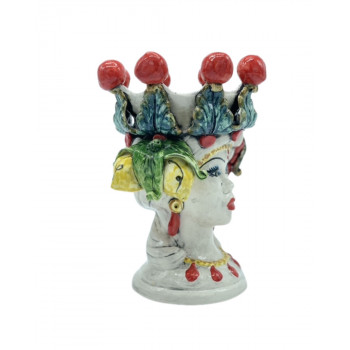 Testa di Moro con frutta in ceramica di Caltagirone - Ceramiche Fabrizio Boria