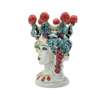 Testa di Moro con frutta in ceramica di Caltagirone - Ceramiche Fabrizio Boria