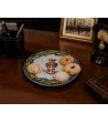 Piatto in Ceramica di Caltagirone con Logo Arma dei Carabinieri Porta Dolci